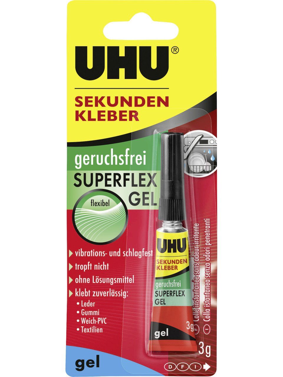UHU Klebstoff UHU Sekunden Всеskleber geruchsfrei Superflex Gel