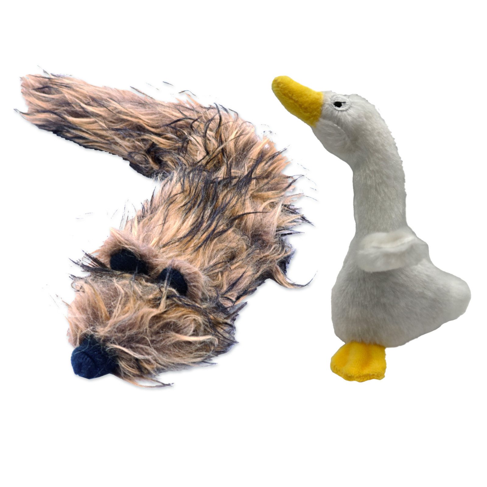 Aumüller Tierkuscheltier Katzenspielzeug Frettchen Figo + Gilbert Gans, der günstig online kaufen