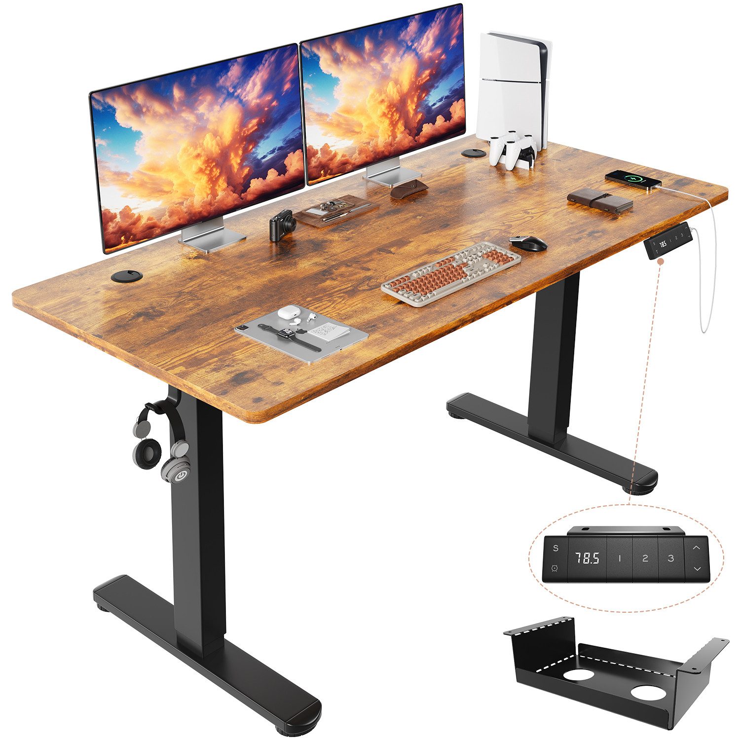 HOMALL Schreibtisch Höhenverstellbarer Schreibtisch mit 3 Höhen-Speicherfun günstig online kaufen