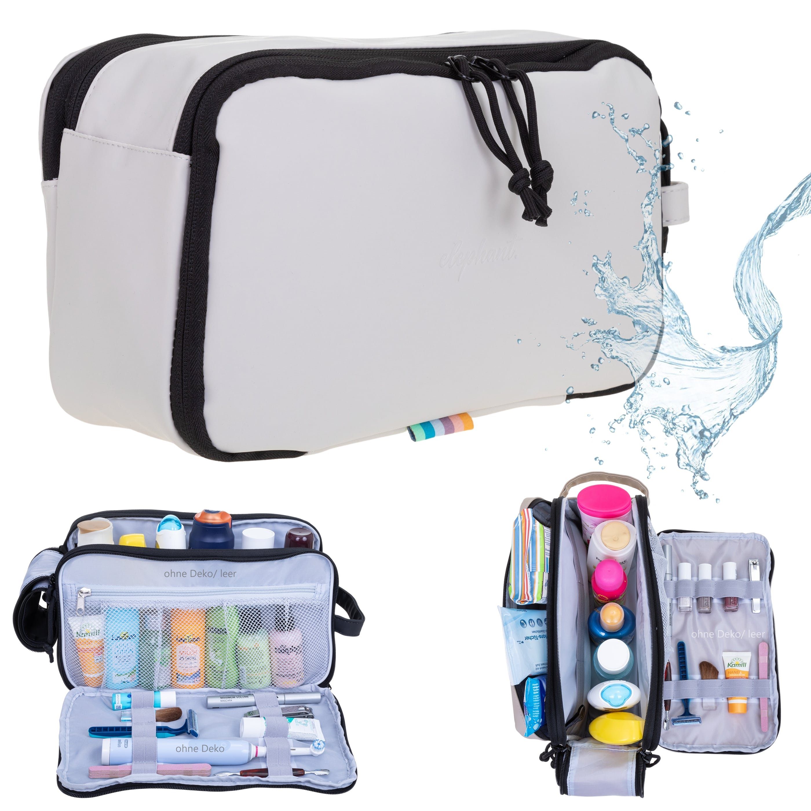 ELEPHANT Сумки для туалетных принадлежностей Travel Hydro Washbag Herren Damen Reise wasserabweisend aus Plane, Kulturtasche Kosmetiktasche Reise Tasche Sauna Sport