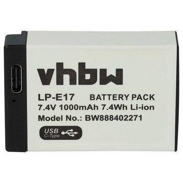 vhbw kompatibel mit Canon EOS RP Kamera-Akku Li-Ion 1000 mAh (7,4 V)
