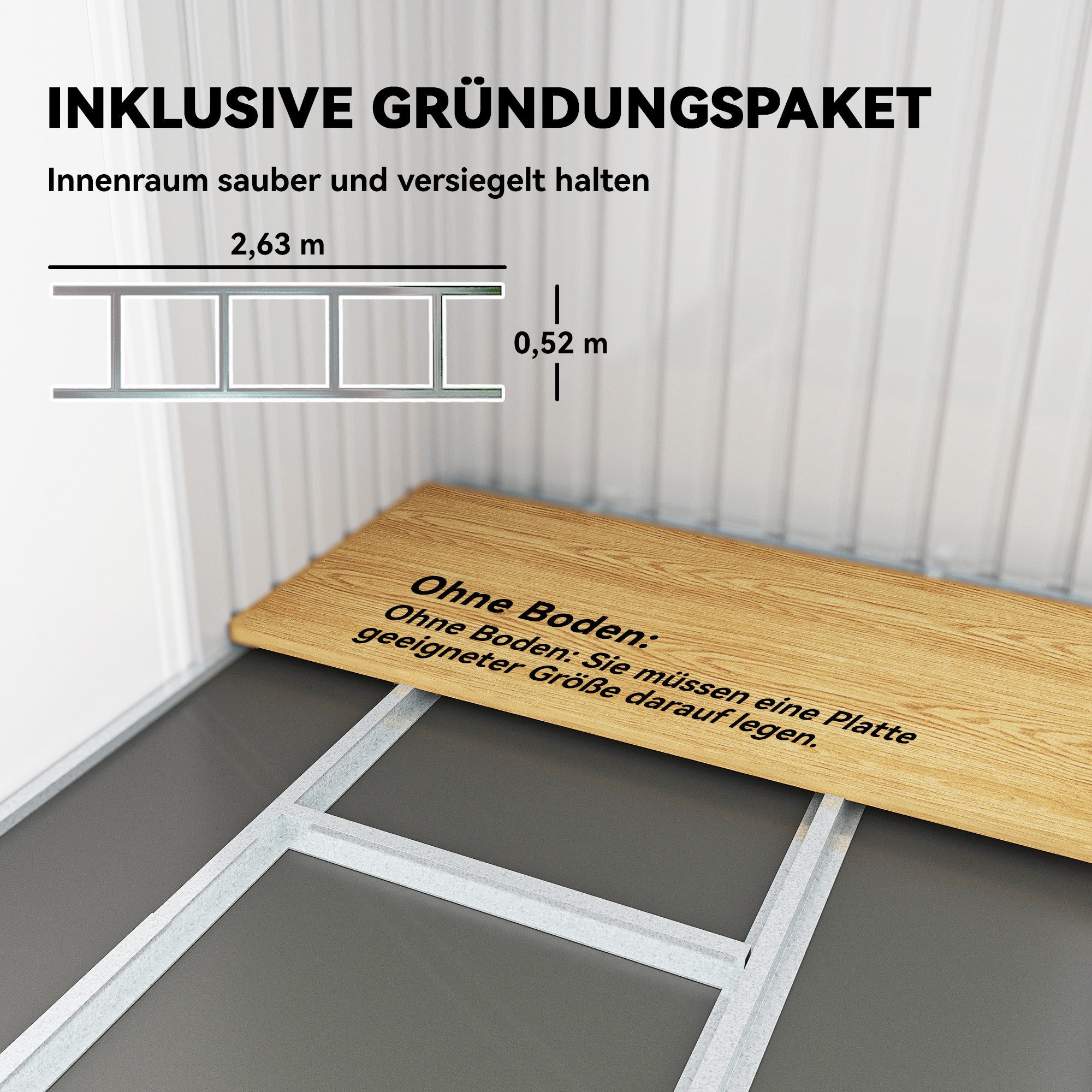 Outsunny Gerätehaus Gartenhaus mit Schiebetür, Fenster, Stahl, BxT: 280x130 cm, (Schuppen, 1 St., Geräteschuppen), für Garten, Dunkelgrün