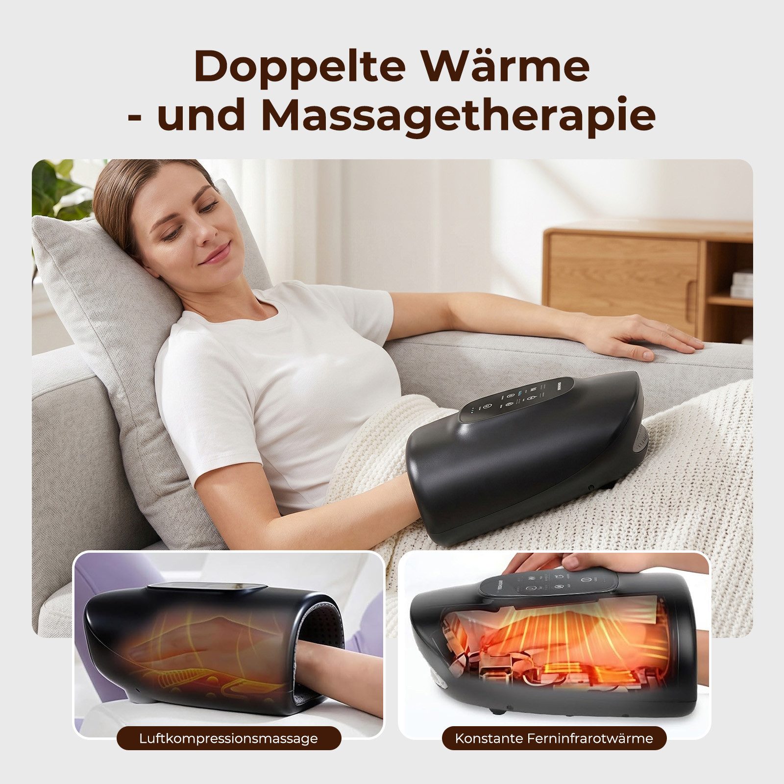 AKKEE Massagegerät Elektrisches Handmassagegerät Mit 3 Heizstufen und 3 Modi, 5 Presse Ebenen – Bild 5 von 5