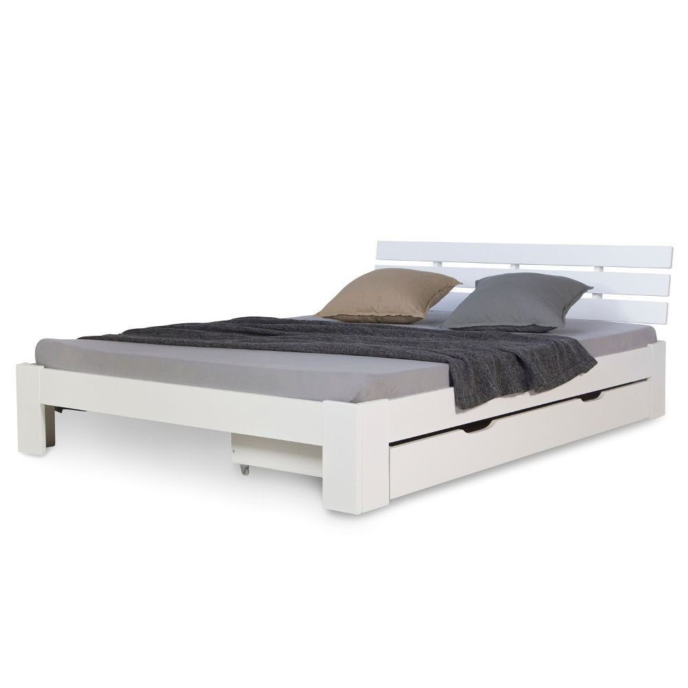 Homestyle4u Bettkasten in Weiß 173x16x63 cm 1911 günstig online kaufen