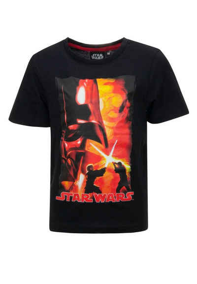 Star Wars T-Shirt Kinder Jungen Kurzarm-Shirt Yoda, Darth Vader, Stormtrooper