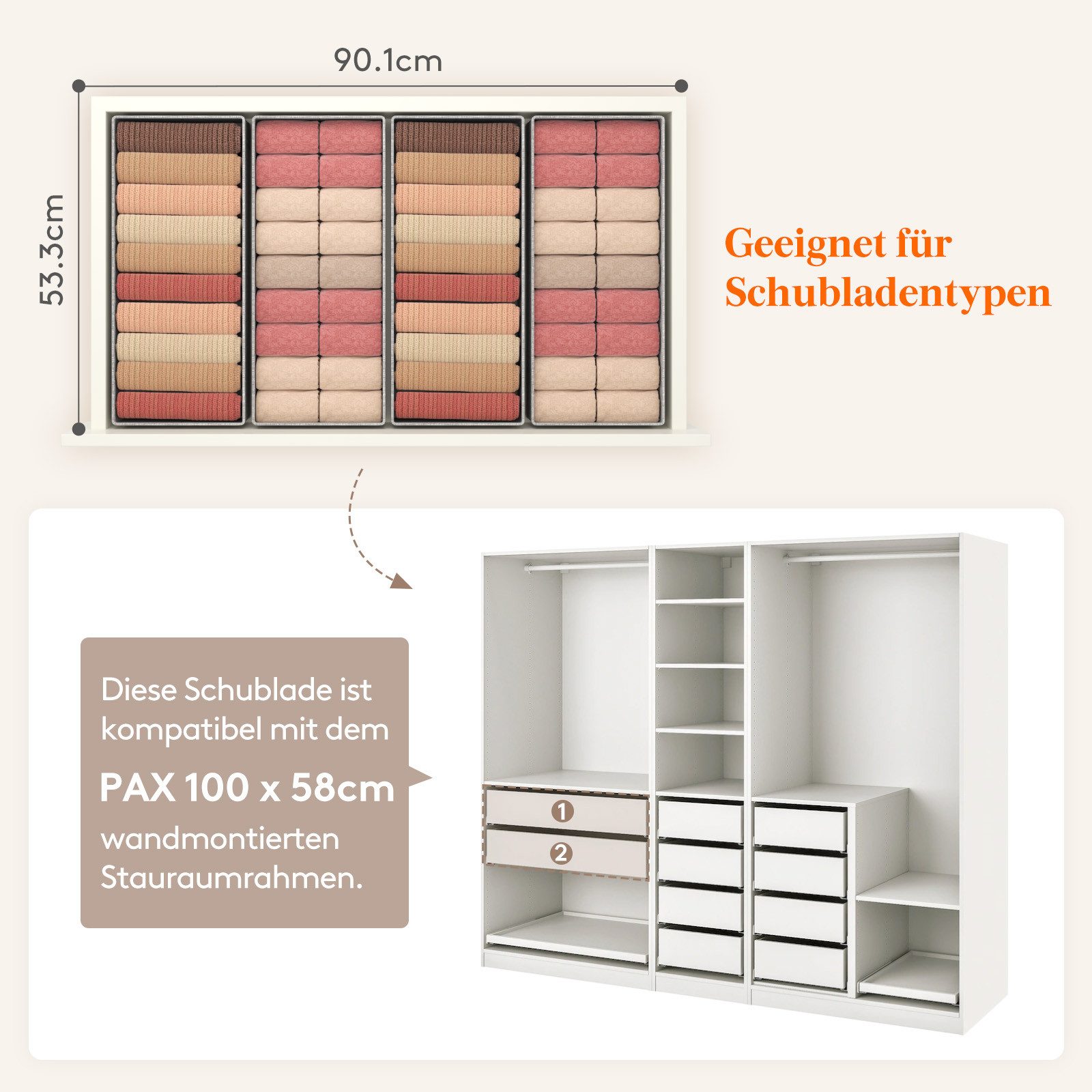 Lifewit Aufbewahrungsdose Schubladen Organizer, Kleiderschrank Organizer, S günstig online kaufen