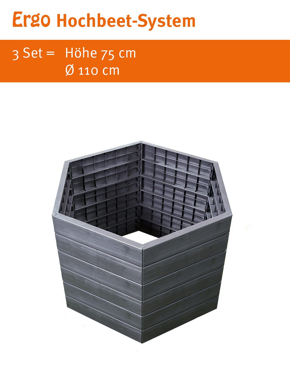GARANTIA Hochbeet ERGO Hochbeet-System L Wood 6 Paneele inkl. Verbinder
