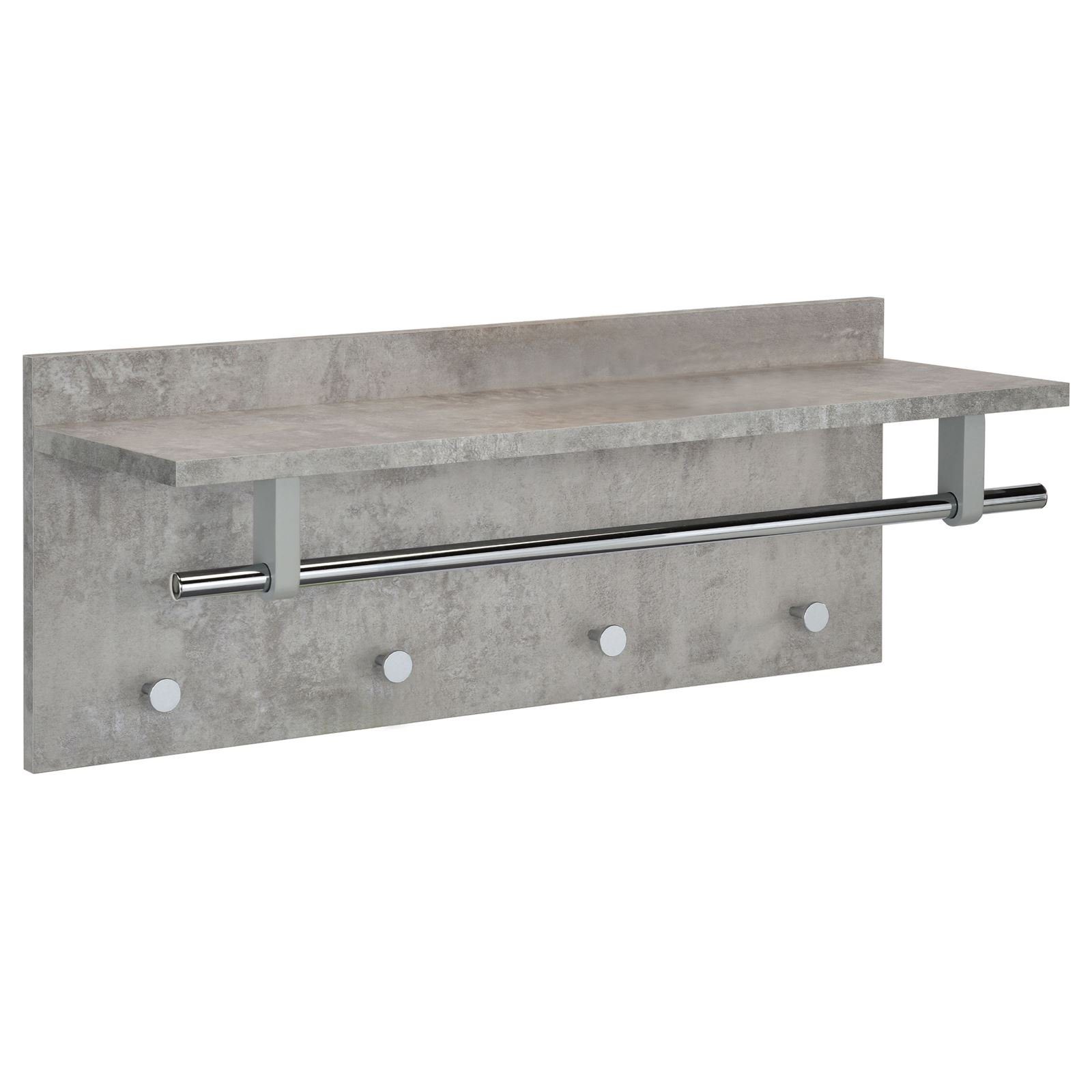 IDIMEX Garderobenhalter ULF, Wandgarderobe mit Kleiderhaken und Hutablage, Flurmöbel betonoptik