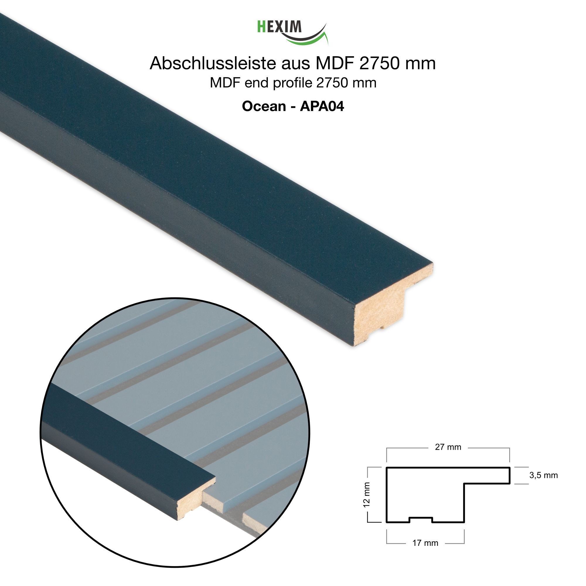 Hexim Wanddekoobjekt APA04 (Abschlussleiste 275x2,7cm passend für unsere Ak günstig online kaufen