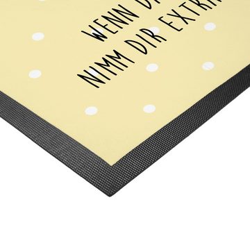 Fußmatte 50 x 75 cm Schnecke Sir - Gelb Pastell - Geschenk, Zeit nehmen, Gute, Mr. & Mrs. Panda, Höhe: 0.3 mm, Liebevoller Empfang