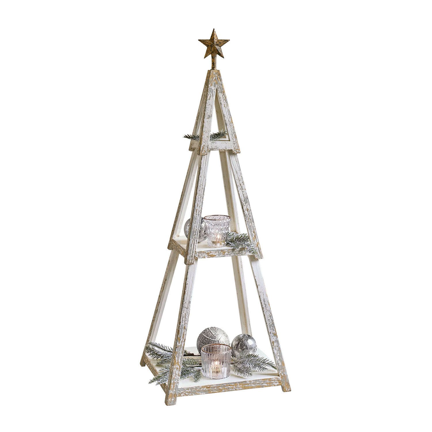 Mirabeau Künstlicher Weihnachtsbaum Dekobaum Myrnara antikweiß/gold