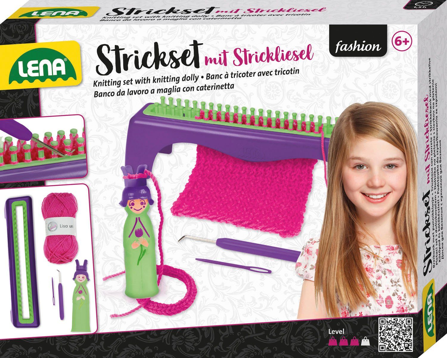 Lena® Kreativset Strickset mit Strickliesel, Made in Europe