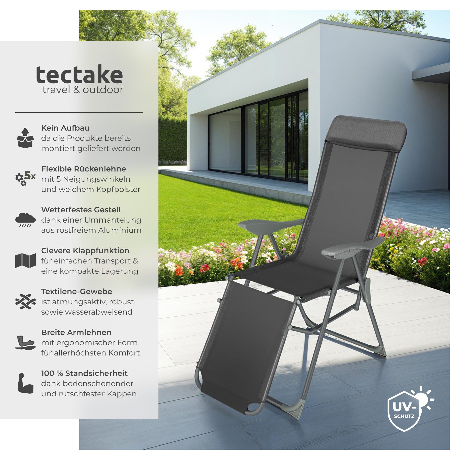tectake Gartenstuhl 2er Set Gartenstuhl (Set, günstig online kaufen