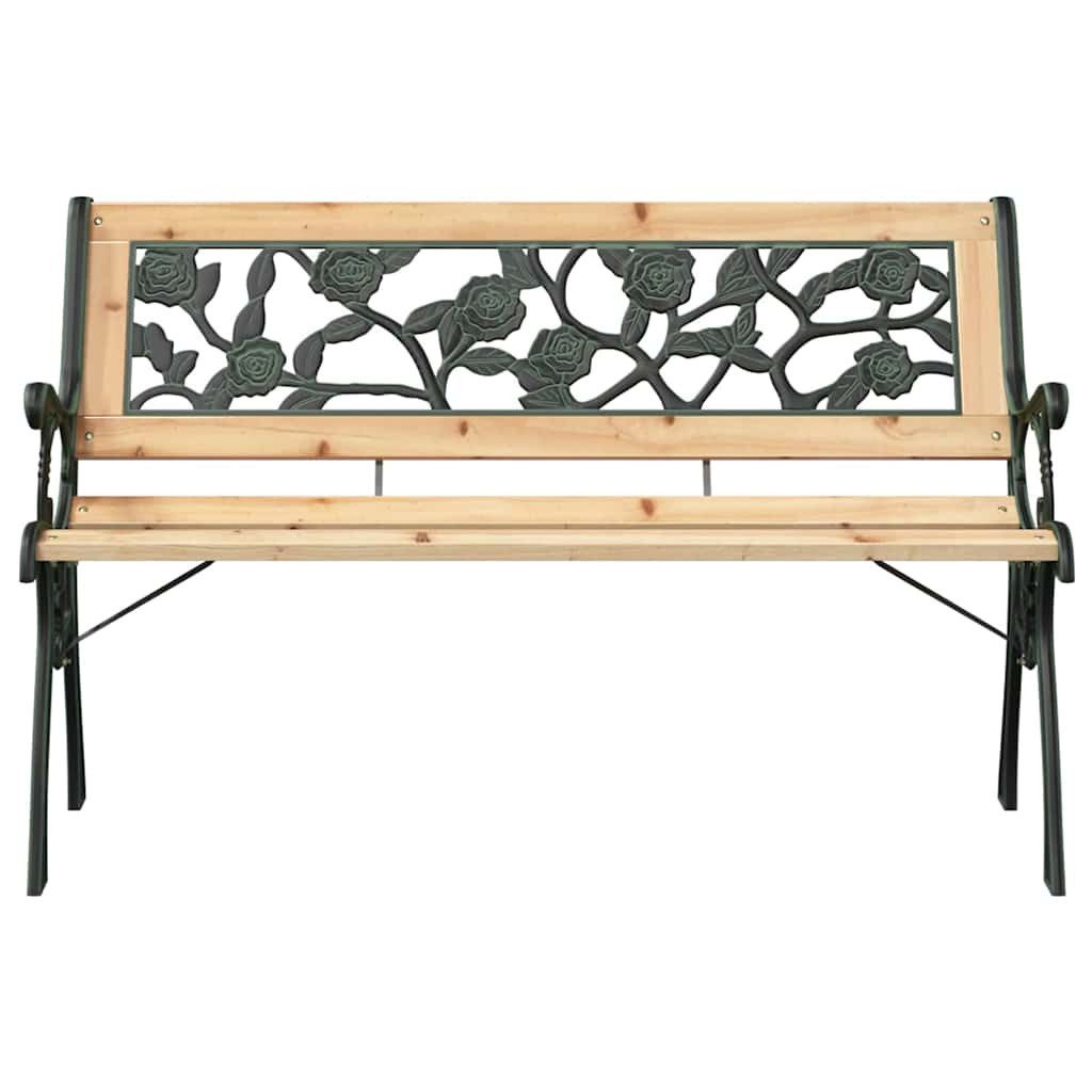 vidaXL Gartenbank Gartenbank mit Rosenmuster 116 cm Holz