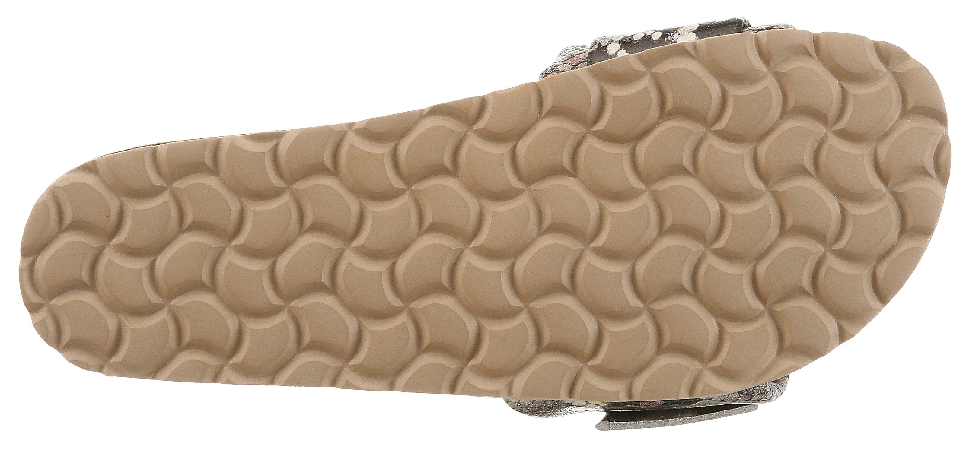 VERBENAS REIKO MAMBA Pantolette Hausschuh, Sommerschuh, Strandschuh, Urlaubsschuh zum Schlupfen