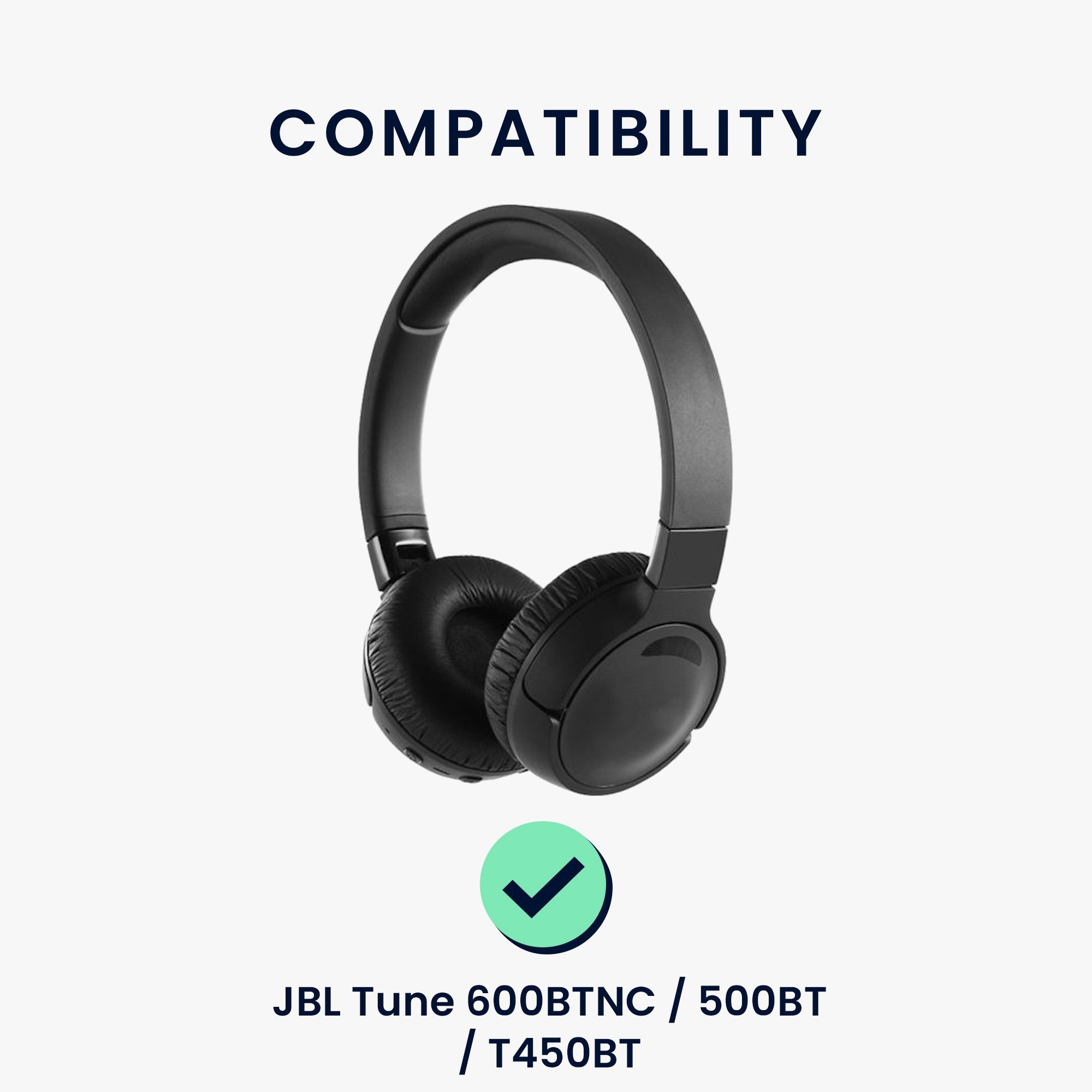 510BT 500BT 450 Ohr Headphones) / Over kwmobile JBL für Kunstleder für Ohrpolster / (Ohrpolster Polster 600 Kopfhörer / Polster Tune Weiß - Ear 2x