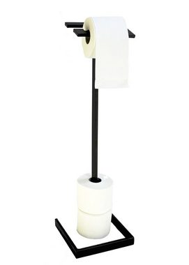 DanDiBo Toilettenpapierhalter Design Toilettenpapierhalter Modern Schwarz Metall 75 cm Gala WC Rollenhalter Freistehend WC Papierhalter