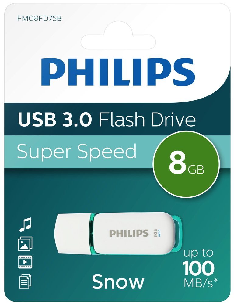 Philips USB Stick 8GB Speicherstick Snow weiß USB 3.0 USB-Stick