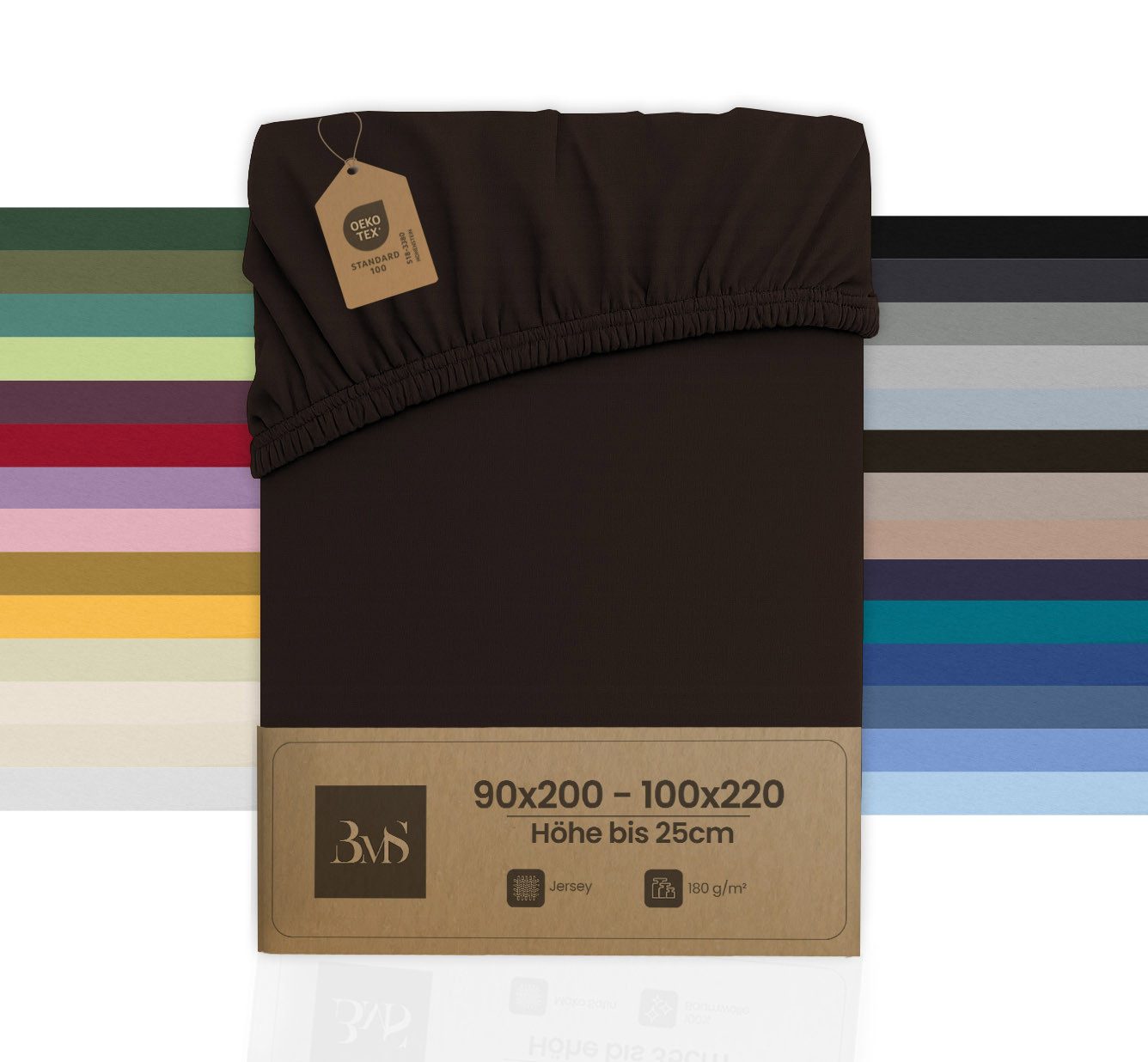 BETTWAESCHE-MIT-STIL Spannbettlaken Jersey Spannbettlaken, Matratzenhöhe bis 25cm, Jersey, Gummizug: rundum, (1 Stück), Rundumgummi, Familienbett