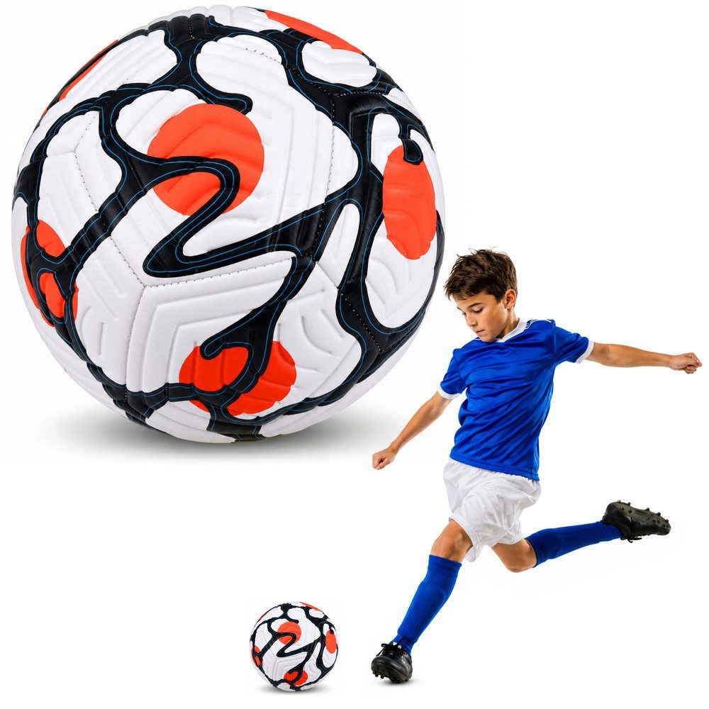 LEAN TOYS Fußball Trainingsball Spielball Freizeitball (Spar-Set, 1-St., ø 22 cm vielseitig), Größe 5, 22 cm Durchmesser, rasentauglich