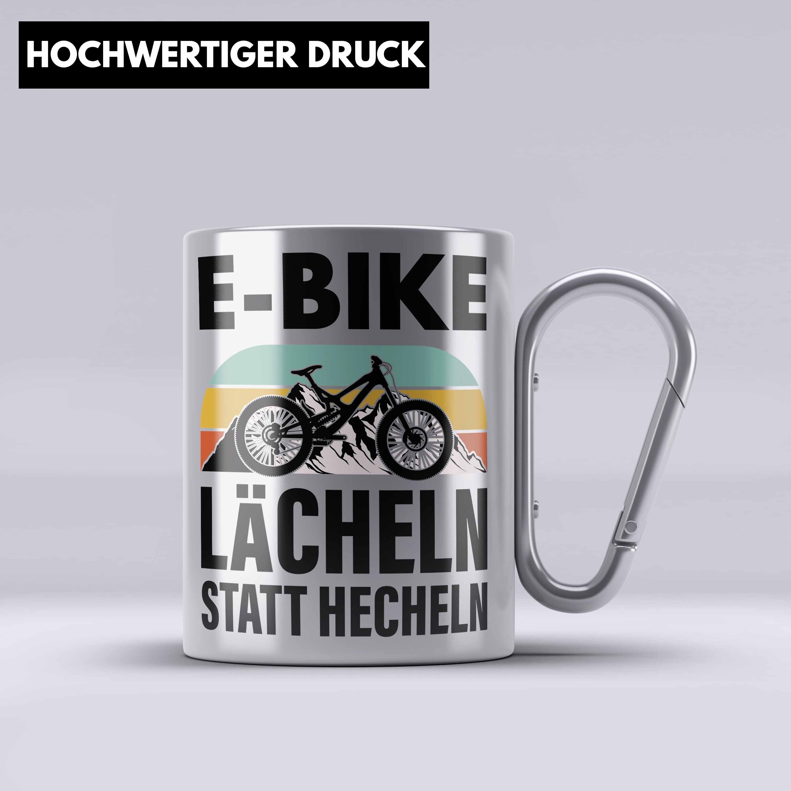 Trendation Thermotasse Elektrofahrrad E-Bike Edelstahl Tasse mit Spruch Geschenk Ebike Lustig