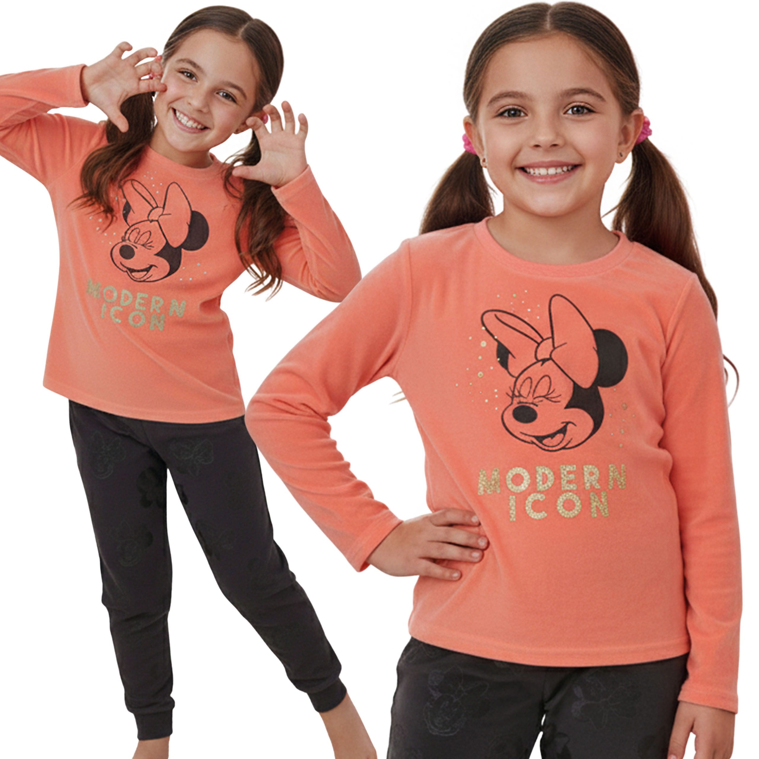 Pyjama DISNEY Minnie Mouse Pyjama für Mädchen, ZWEITEILIG mit langen Ärmeln