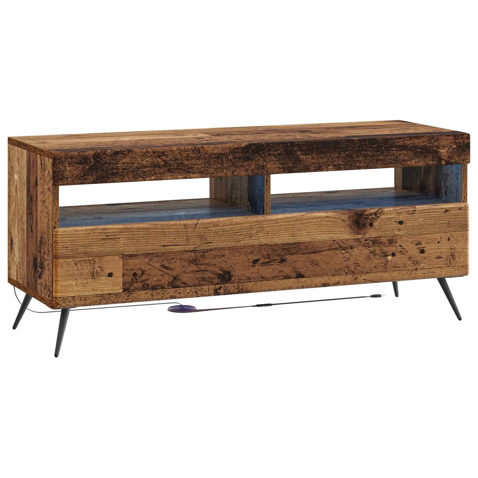 vidaXL TV-Schrank 5-teiliges LED TV Schrank Altholz Holzwerkstoff