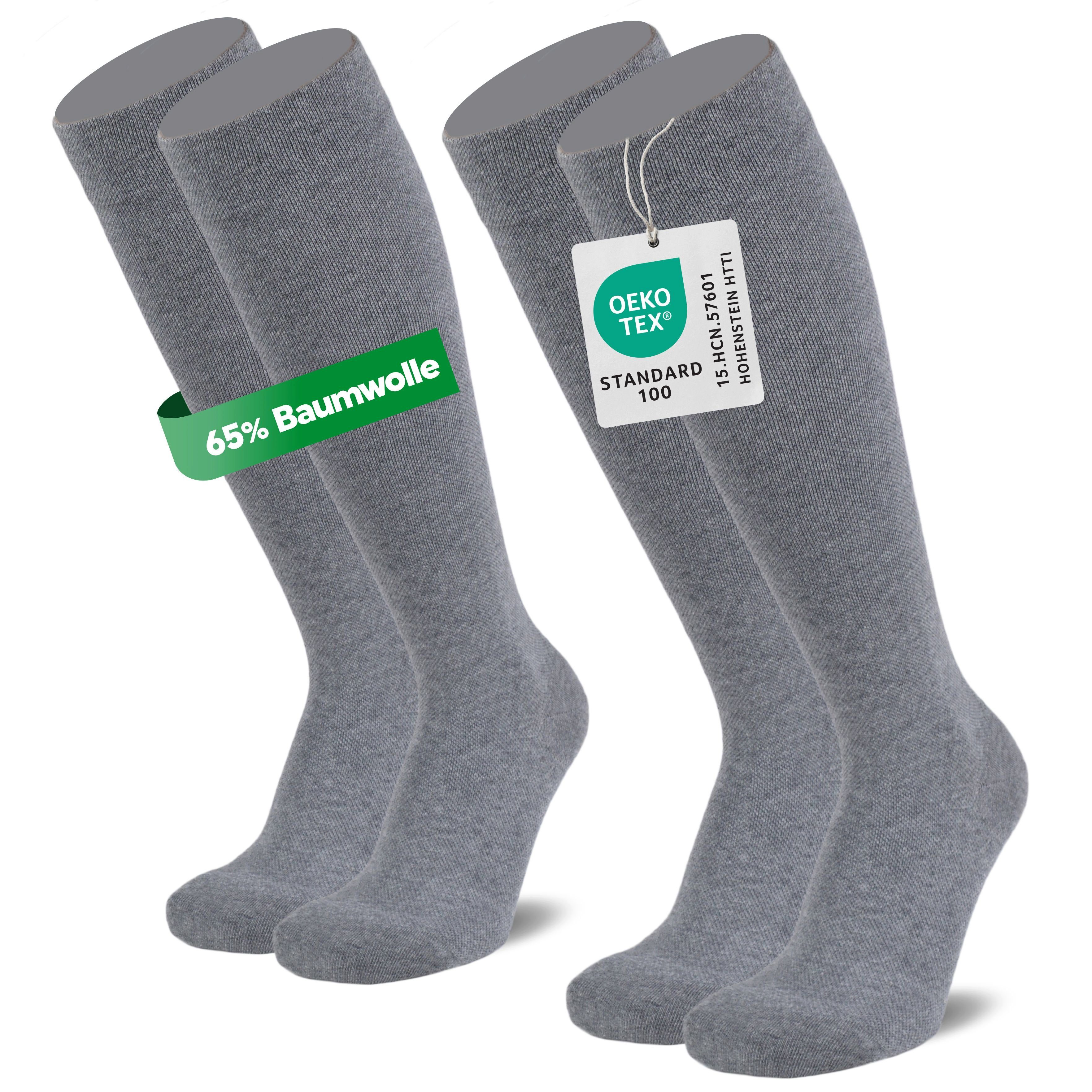 MEDOLY Kompressionsstrümpfe mit 65% Baumwolle, Reisestrümpfe (2 Paar) Stützstrümpfe mit Kompression