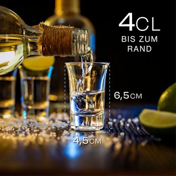 Praknu Schnapsglas 12er Set Schnapsgläser 4 cl - Shotgläser für jede Party - Stamperl, Glas, Spülmaschinenfest - Standfest dank dickem Boden - Pinneken, Pinnchen