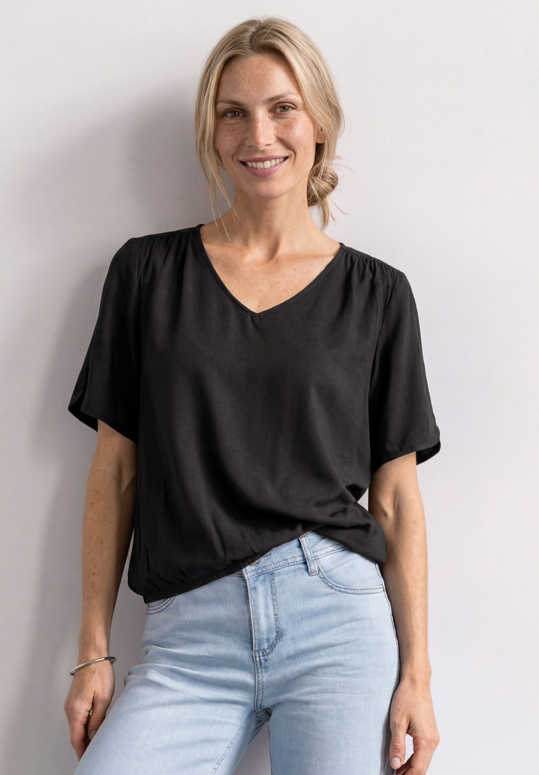 STREET ONE Shirtbluse mit V-Ausschnitt