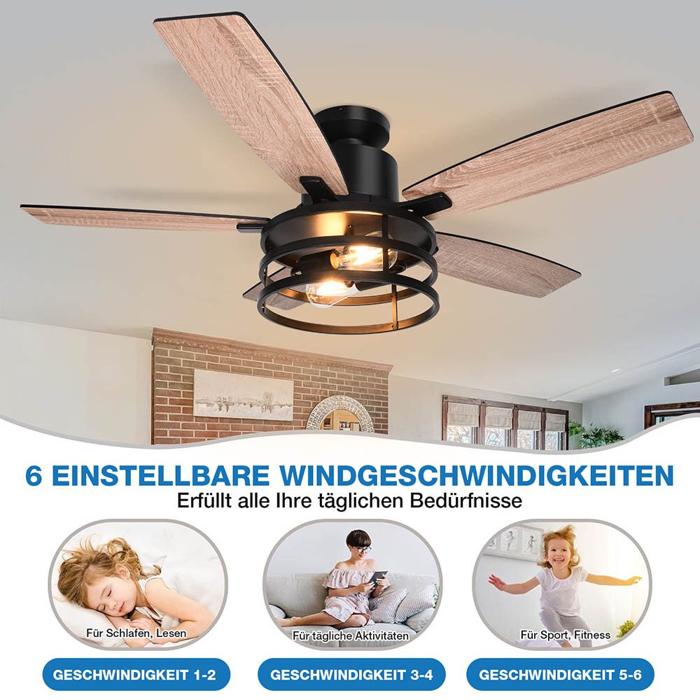 LMaxhome LED Deckenleuchte Deckenventilator mit Beleuchtung günstig online kaufen