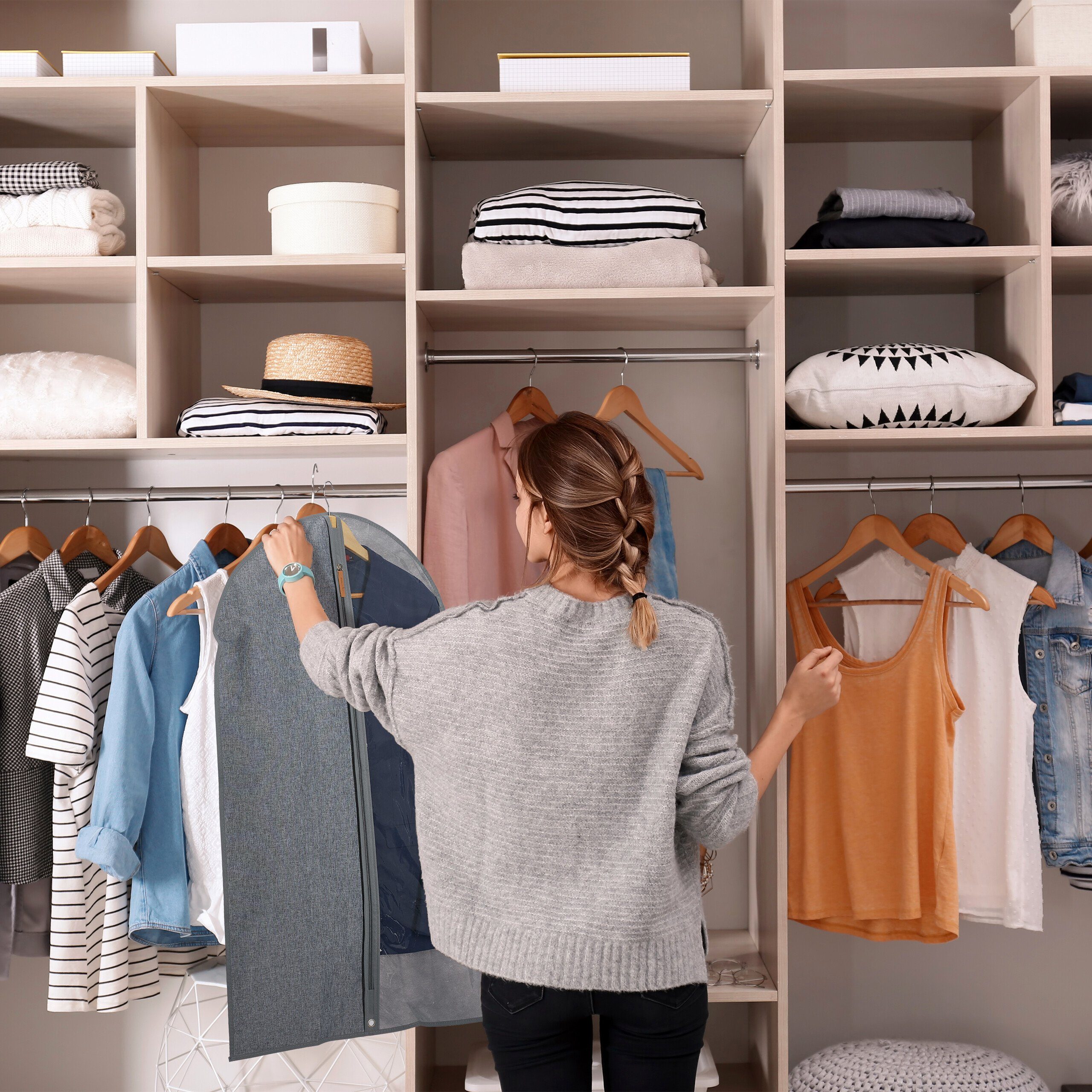 relaxdays Kleidersack 3er Set - 99 x 58 cm (3 St) – Bild 3 von 5