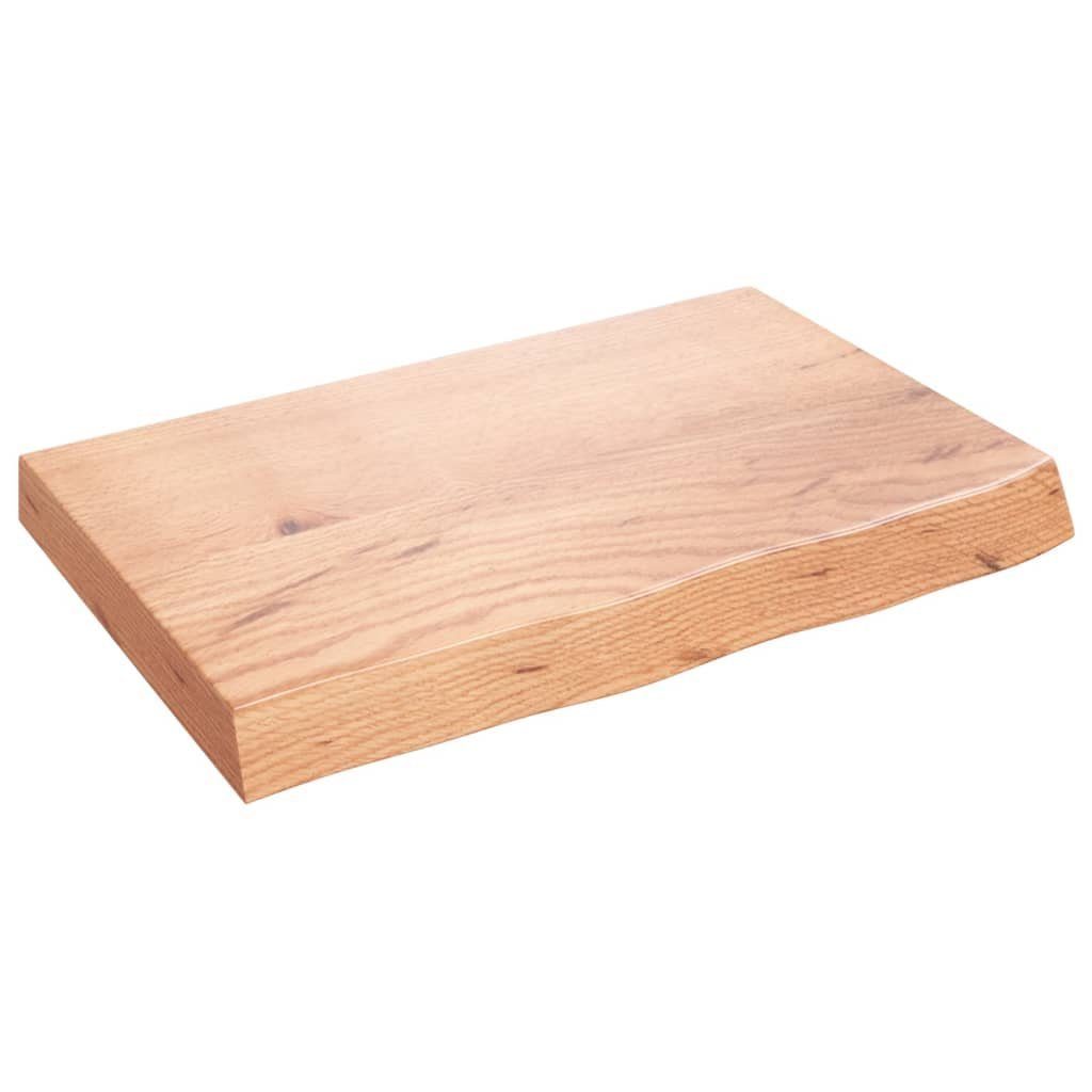 Eiche 60x40x(2-6) Massivholz furnicato Tischplatte Behandelt cm Hellbraun