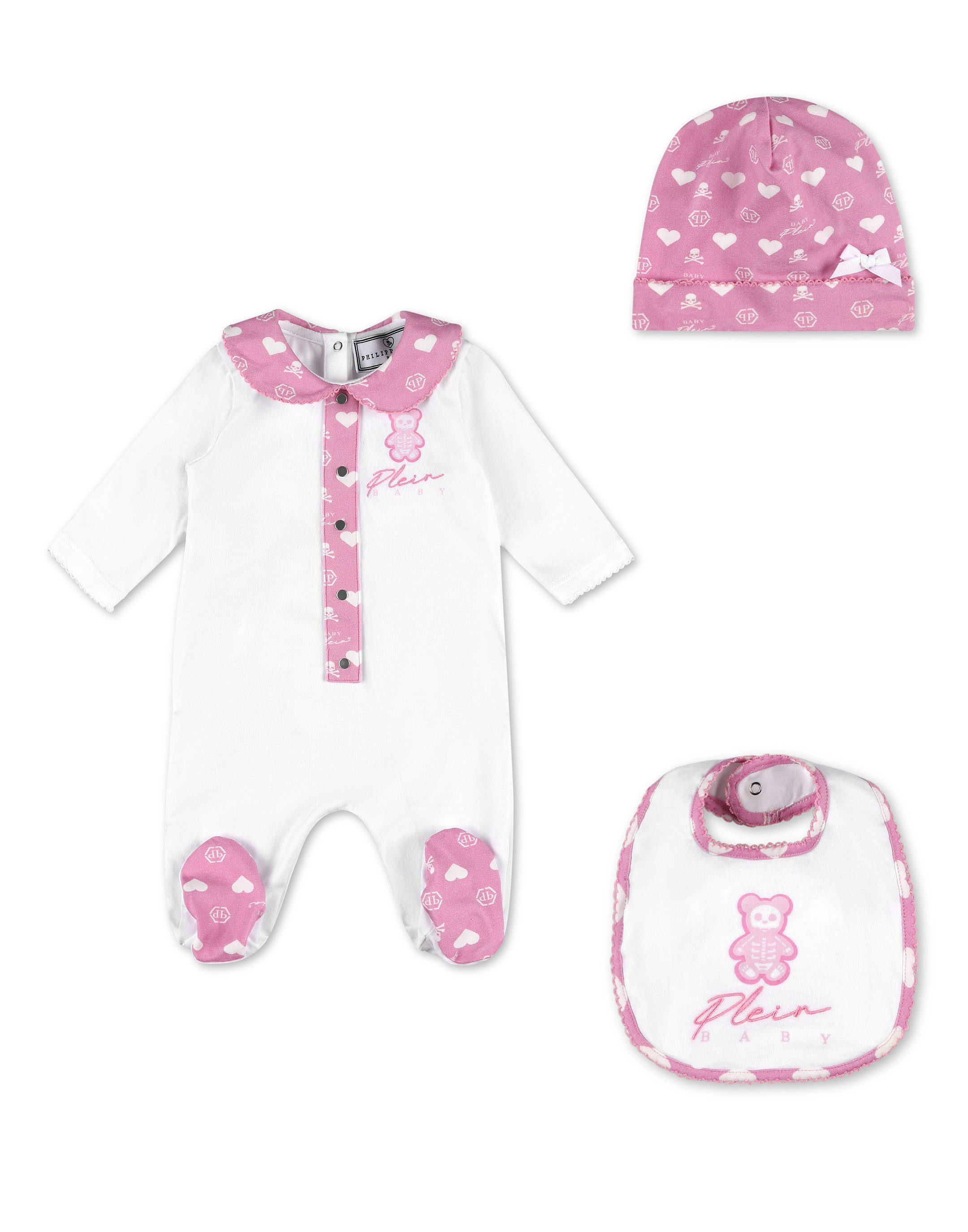 PHILIPP PLEIN Kinderanzug Body/Mütze/Lätzchen