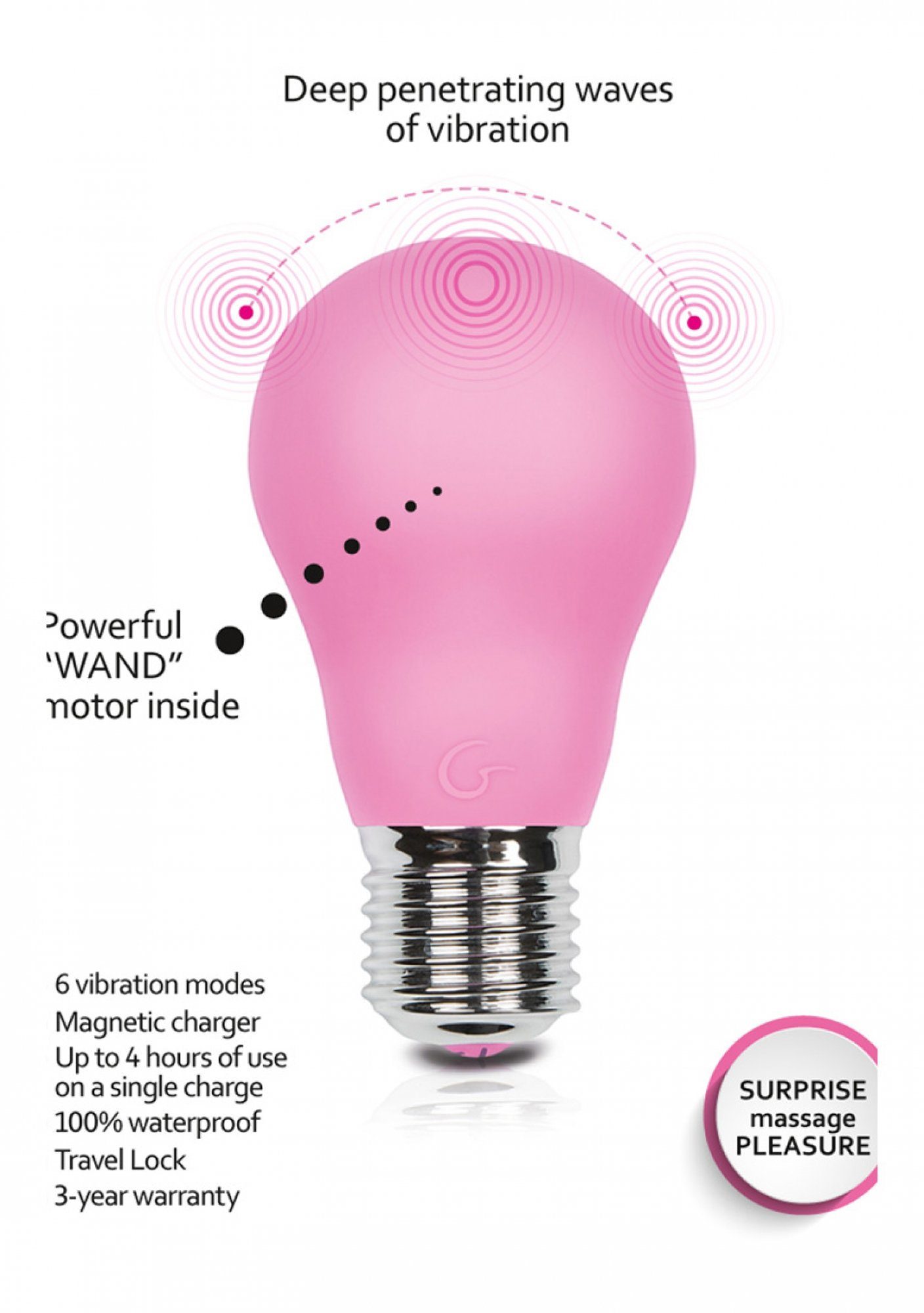 Pink Vibrator GBULB Gvibe Vibrator