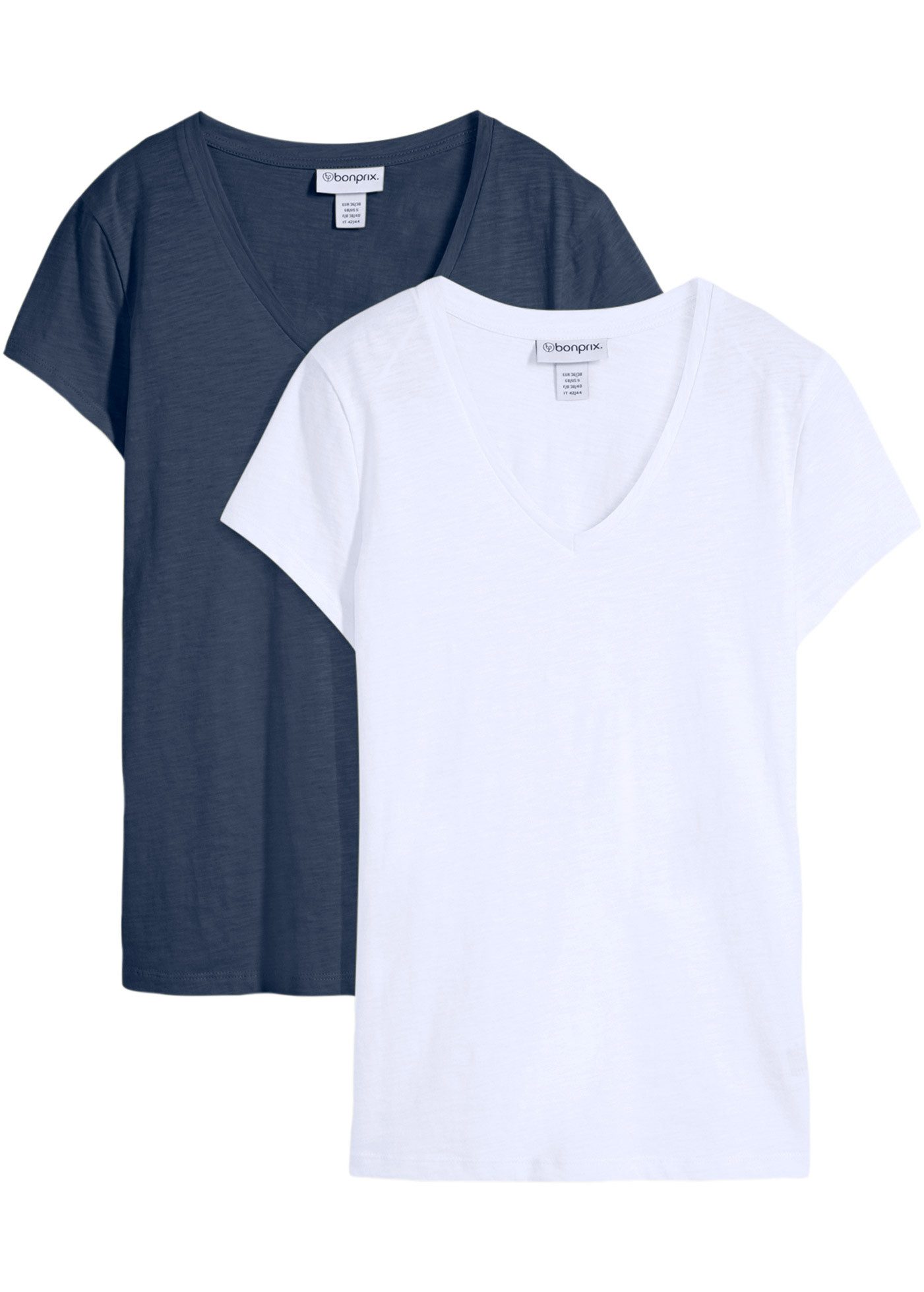 bonprix T-Shirt (Packung, 2-tlg) lockere Passform, Kurzarm, für Frühling un günstig online kaufen