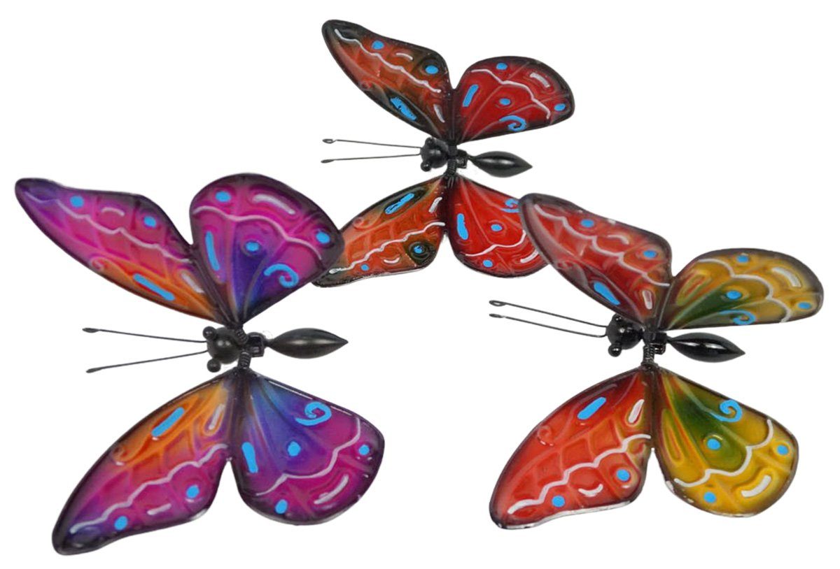 Schmetterlinge Gartenursel Gartenstecker 3er Gartenstecker Achat Set farbenfrohe