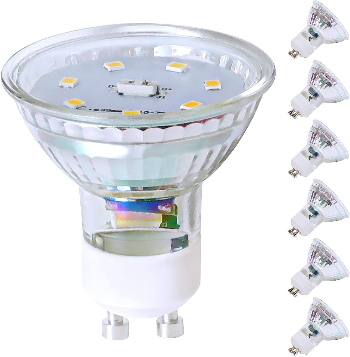 ZMH LED-Leuchtmittel GU10 5W, LED-Spot mit 110° Abstrahlwinkel, nicht dimmbar, GU10, 6 St., Warmweiß, Reflektorlampe für Deckenleuchten