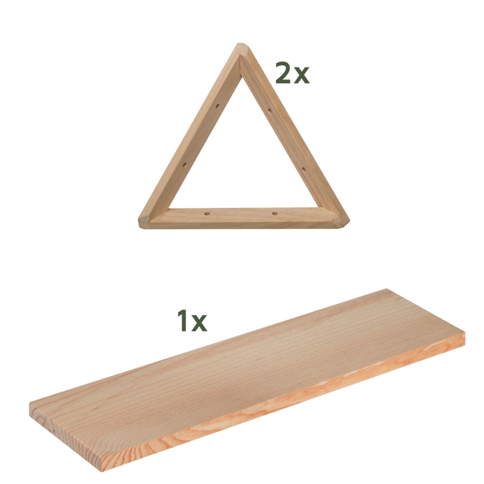 Astigarraga Kit Line Wandregal Triangel Regal-Set, Vollholz, dreieckige Reg günstig online kaufen