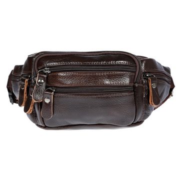 Christian Wippermann Bauchtasche Leder Bauchtasche für Herren Damen Schwarz Braun (1 tlg), Waistbag Hüfttasche Waist Bag