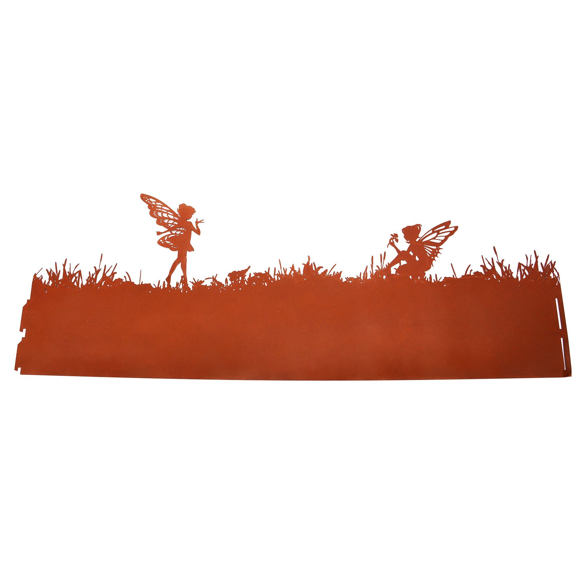 UNUS GARDEN Rasenkante Beeteinfassung Metall Rostoptik Feenmotiv Ø 28 cm Garten, 1er Set - erweiterbar, Mähkante, Beetumrandung, Rasenkante 78 x 20 cm, robust