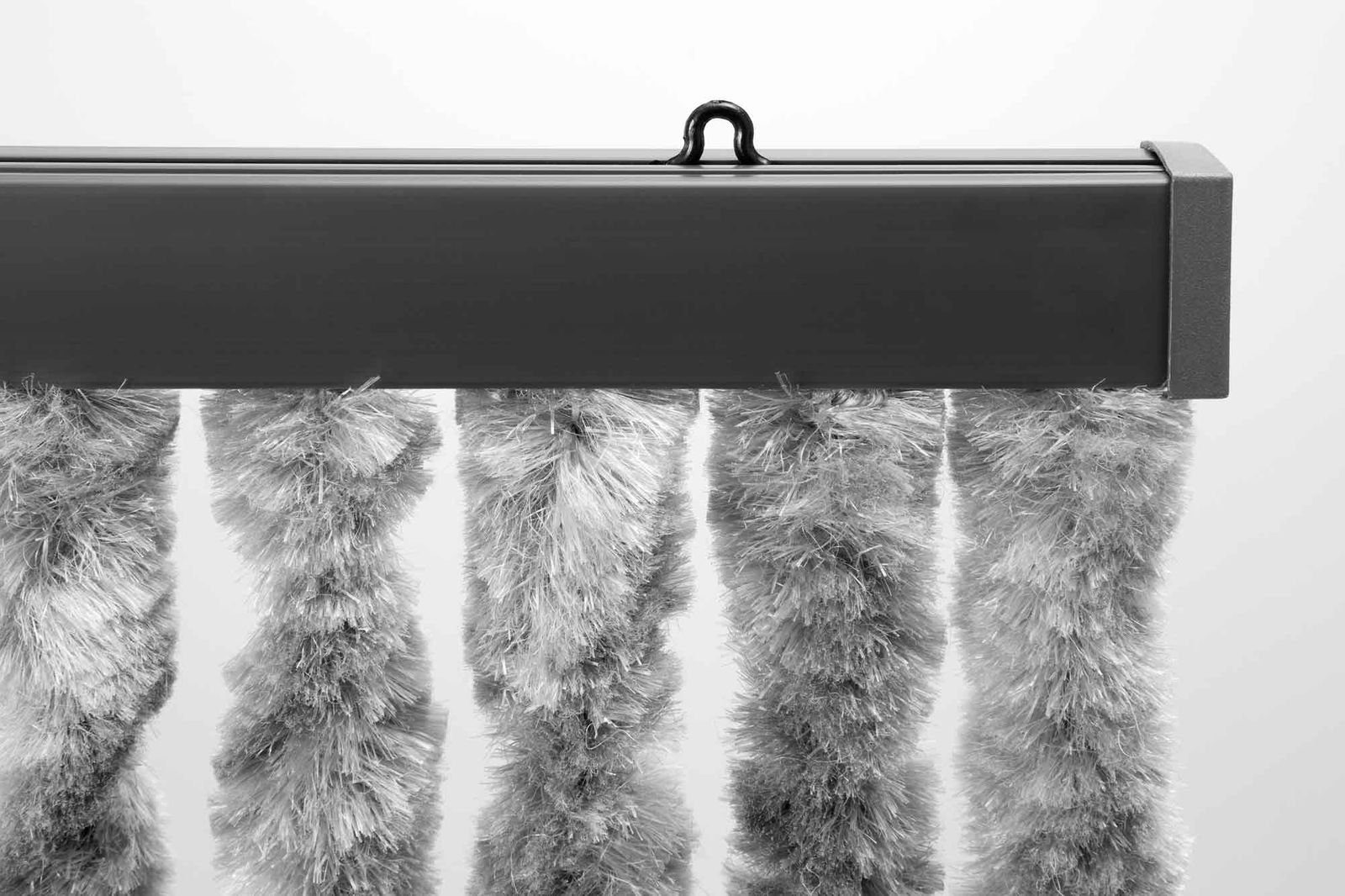 CONACORD Türvorhang Decona Flauschvorhang anthrazit grau, Hakenaufhängung, halbtransparent, 100 x 200 cm, Chenille - inkl. Tragetasche