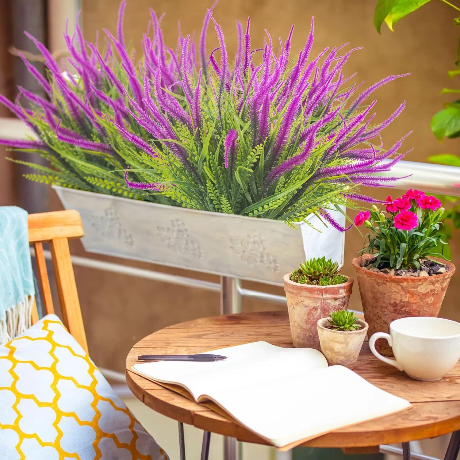 Kunstblumenstrauß 10 Bündel Künstliche Lavendel Kunstblumen Balkonpflanzen, günstig online kaufen