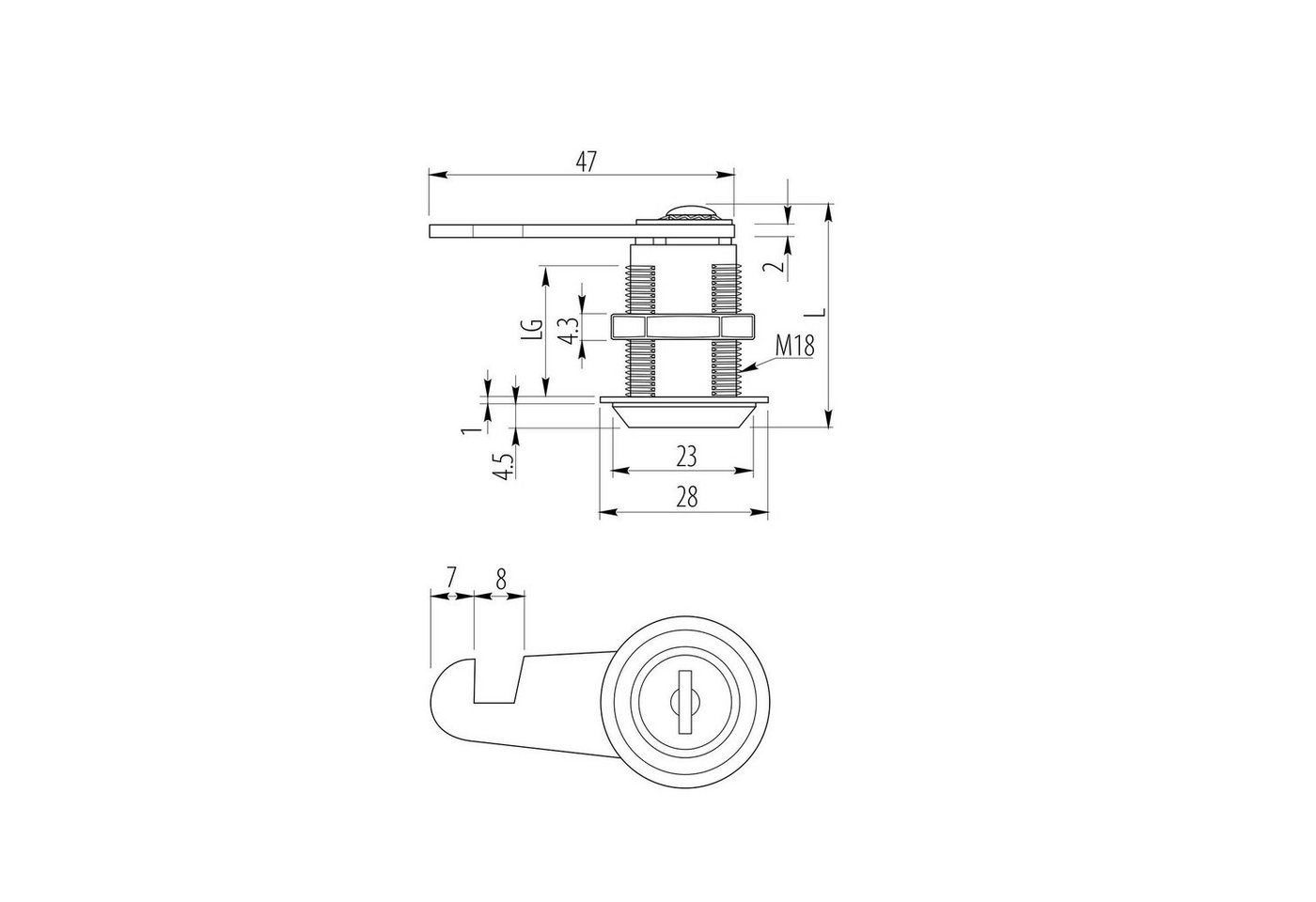 Thumbnail - SO-TECH® Möbelschloss Briefkastenschloss