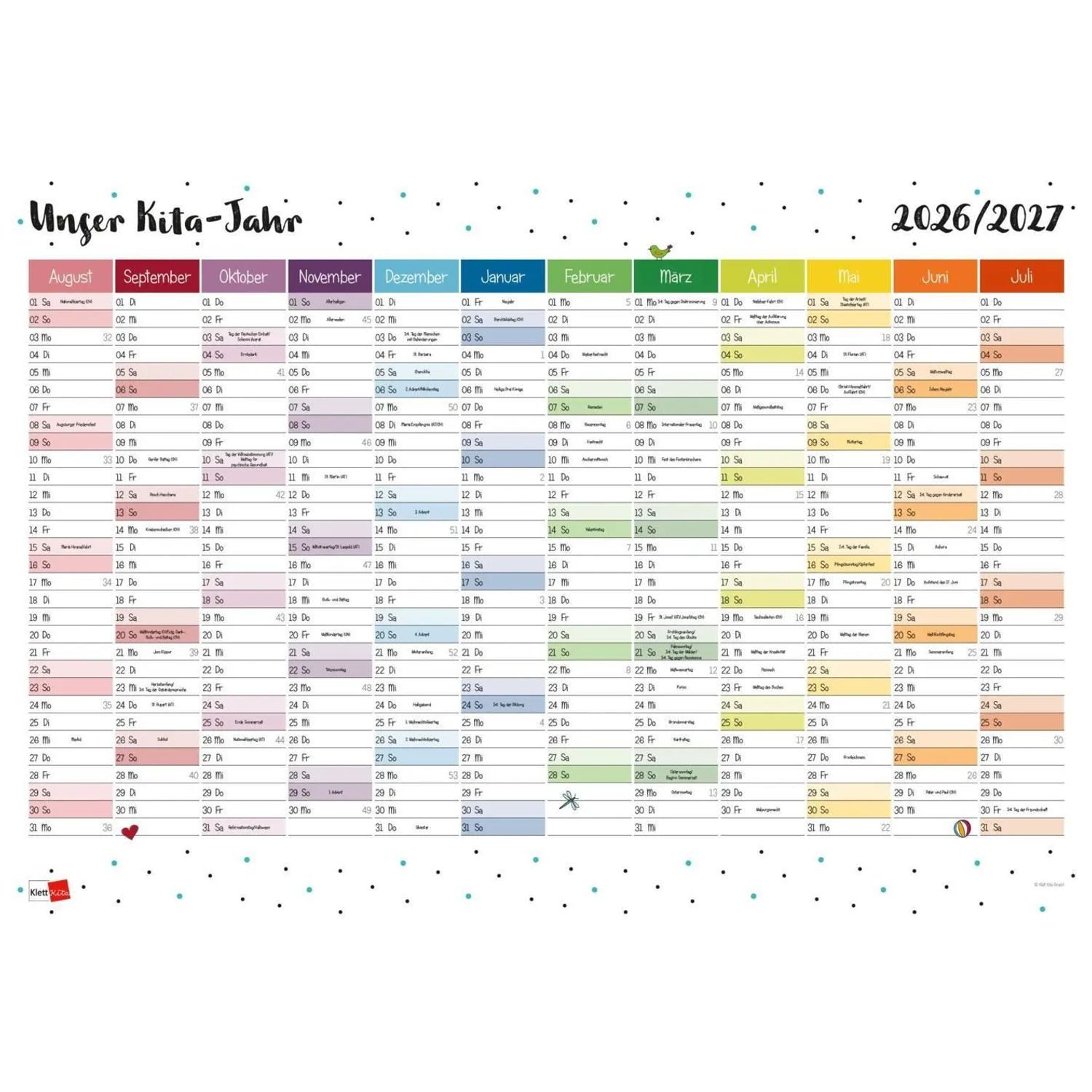 Klett Verlag Wandkalender Wandkalender: Unser Kita-Jahr 2026/27