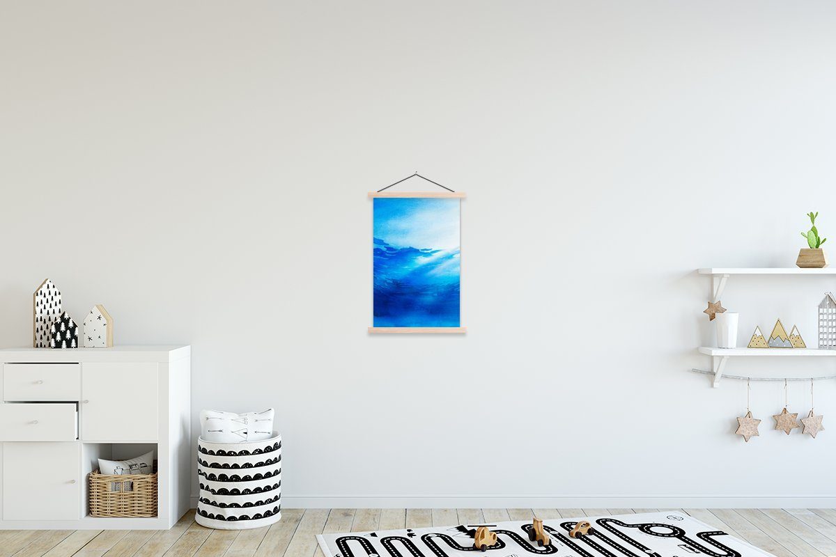 MuchoWow Poster Meer - Sonne - Wasser, (1 St), Posterleiste, Textilposter für Wohnzimmer, Bilderleiste, Magnetisch