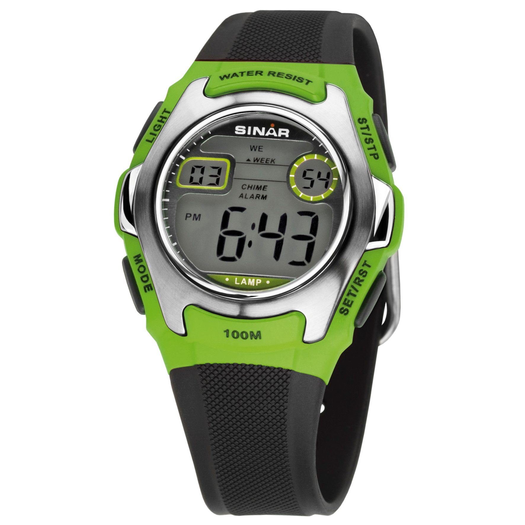 SINAR Digitaluhr XE-50 Jugend Armbanduhr Sportuhr PU-Band, digital sportlich modern Geschenkidee Jugend Ø 36 mm