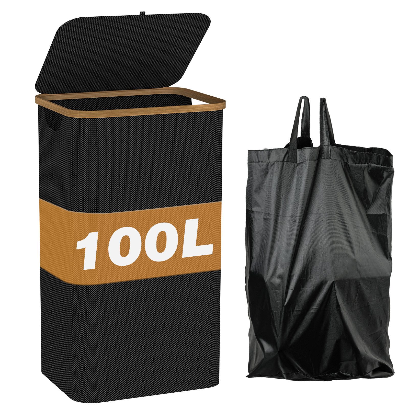 skelo Wäschekorb 160L Wäschekorb mit Deckel, Abnehmbare Wäschesack, Große F günstig online kaufen