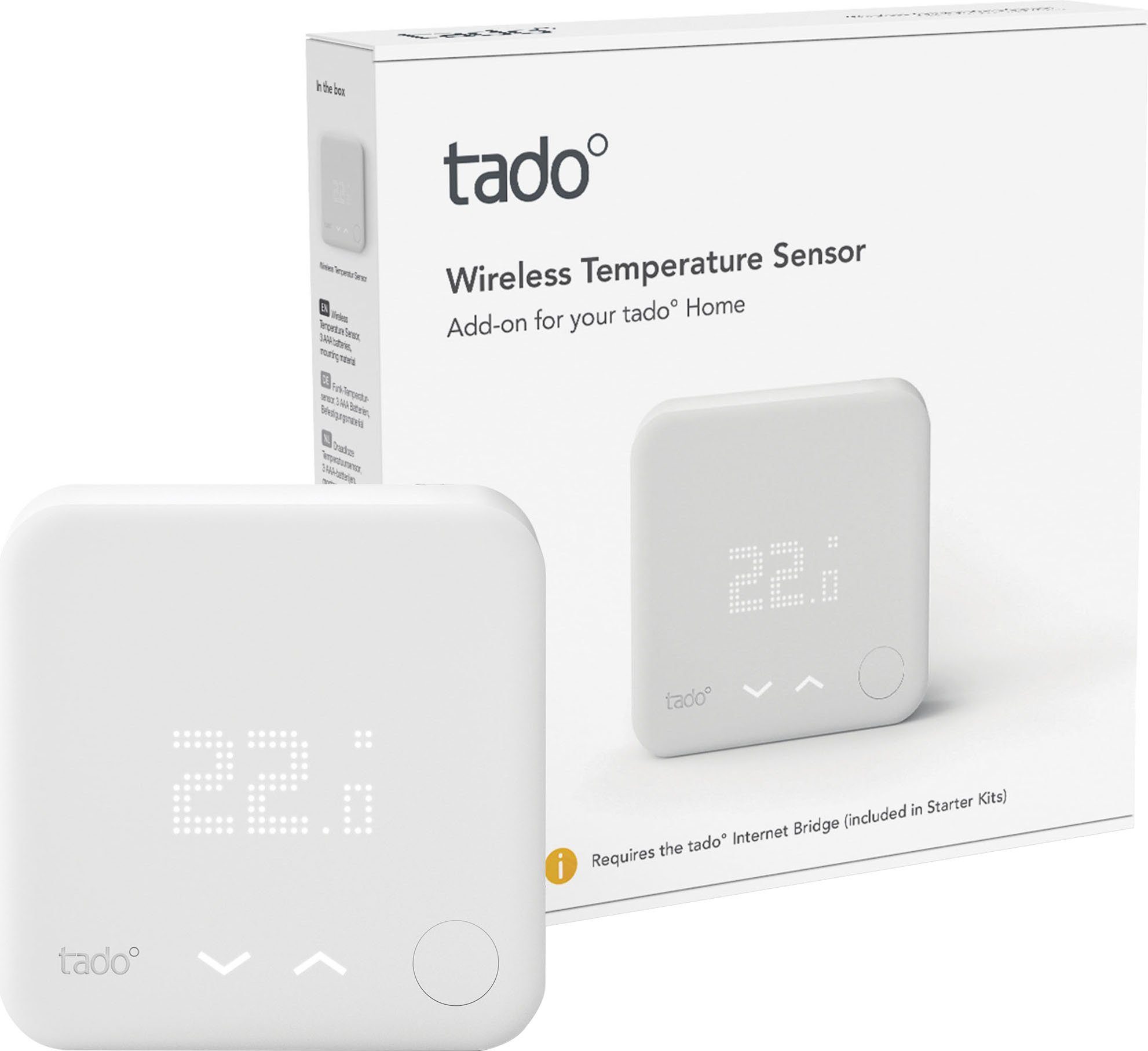 Tado Heizkörperthermostat Funk-Temperatursensor, Zusatzprodukt für Smarte Heizkörperthermostate