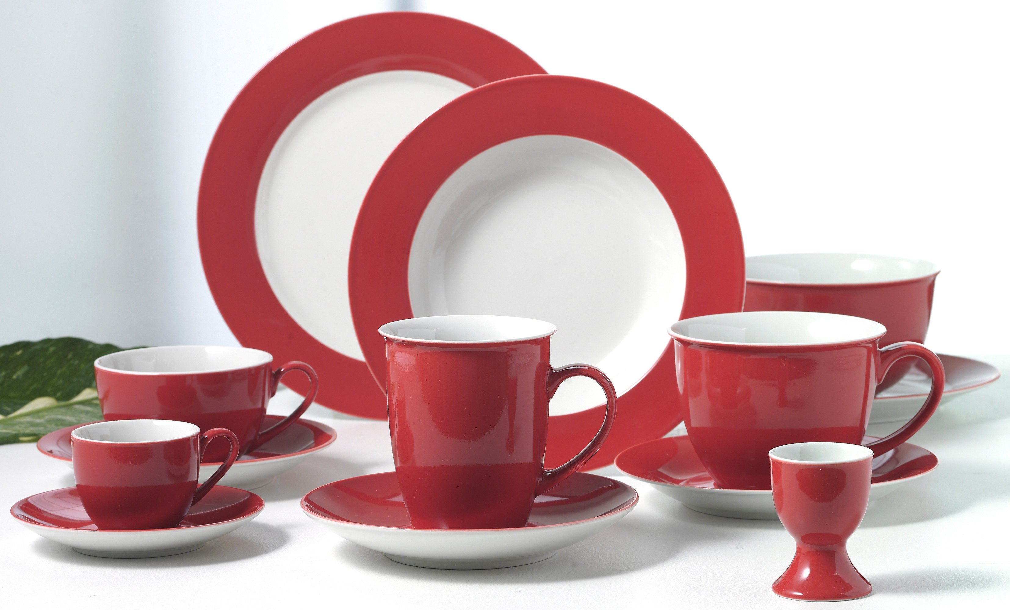 Ritzenhoff & Breker Kombiservice Geschirr-Set, Service Doppio (24-tlg), 6 Personen, Porzellan, in attraktiven Farbvarianten, 24 Teile, für 6 Personen